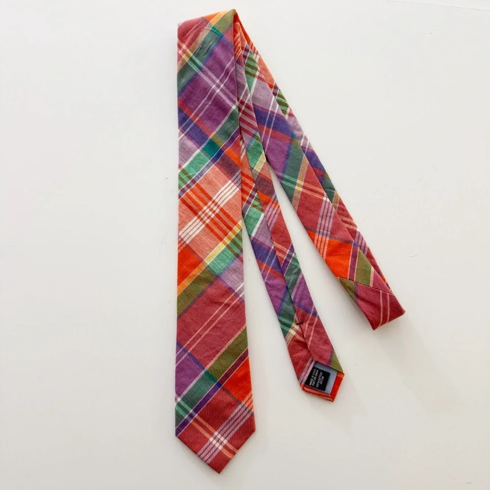 Tommy Hilfiger Plaid Slim Cotton Tie